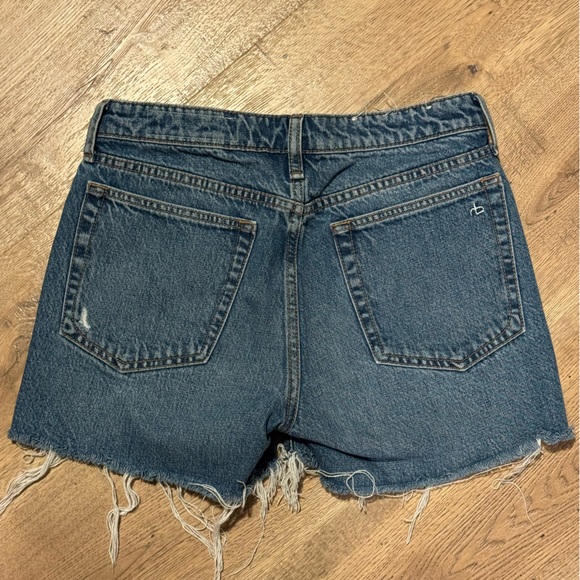 Rag & Bone Dre Low Rise Denim Shorts Size 25 Medium Wash Frayed Hem Designer - Picture 10 of 11